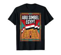 Abu Simbel Égypte Drapeau Temples Statues Pharaon Art Vintage Art T-Shirt