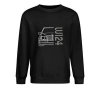 Abuela Car W124 Graphic Popular Round Neck Men's Long Sleeve Crewneck 100% Cotton Pullover Sweatshirts Black XL