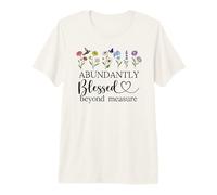 Abundantly Blessed Beyond Measure Womens Christian Scripture T-Shirt Haut de Gamme