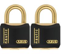Abus 01015 T84MB/20 Cadenas marine de 20 mm en Laiton massif Noir (Lot de 2)