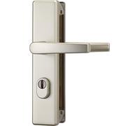 Abus 084225 KLZS714 F2 EK Ferrure de porte carrée avec protection de cylindre et poignées des 2 côtés Argenté