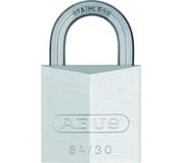 Abus 20394 Cadenas en laiton à anse en acier inoxydable avec passe partiel 8408 Chromé
