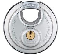 ABUS 220/70 Cadenas Antivol à Disque - Cadenas Sécurité Renforcée en Acier Inoxydable - Résistant aux Intempéries - convenient pour Portes, Box, Garages, Portails - Utilisation Extérieure - Argent