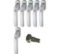 ABUS 442582 FG200 S SB Poignée de Fenêtre verrouillable, argent En Ensemble 6 Pièces