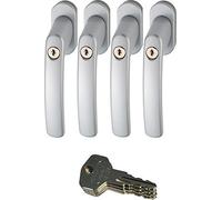 ABUS 442582 fG200 s sB poignée de fenêtre verrouillable-argent-lot de 4