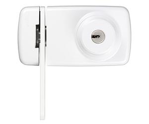 ABUS 533037 7035 W Verrou supplémentaire de porte avec cylindres externe et interne Blanc
