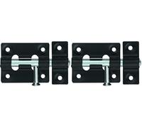 Abus 59677 SRR45 BL Targette de porte à bout rond 45 mm Noir (Lot de 2)