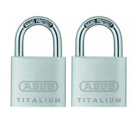 ABUS 64TI/30 Titalium Cadenas en alliage d'aluminium à clé identique Pack de 2