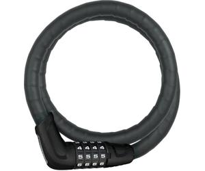 Abus 6615C Câble-antivol vélo à Combinaison Unisex, Noir, 85 cm | Antivol vélo avec gaines en acier, molettes à 2 composants, fonction tactile dans le noir