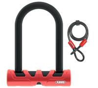ABUS Antivol à arceau Ultimate 420 + support USH + câble de sécurité Cobra 10/120 - Ensemble d'antivols pour vélo - Niveau de sécurité 12 - Noir/Rouge