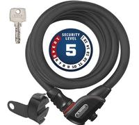 ABUS Antivol à câble Phantom 8950/180 KF - Kit d'antivols pour vélo avec support KF pour le boulon de serrage de la selle du vélo - 12/15 mm - Niveau de sécurité 5 - Noir