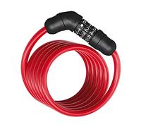 ABUS Antivol à câble spiralé Star 4508C/150 - Antivol à combinaison en câble spiralé de 8 mm - Niveau de sécurité 2 - Rouge