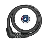 ABUS Antivol à câble Tresor 6412C - Serrure à combinaison, réglable individuellement - Câble en acier avec gaine plastique - Niveau de sécurité 4 - 85 cm, noir