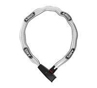 ABUS Antivol à chaîne Catena 6806K - Antivol vélo léger en acier trempé avec gaine textile à la mode - Chaîne carrée avec niveau de sécurité 6 - 85 cm - gris réfléchissant