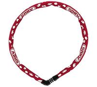 ABUS Antivol à chaîne Steel-O-Chain 4804C Symbols - Antivol à combinaison pour vélos d'enfants - Niveau de sécurité 3 - 75 cm - Rouge