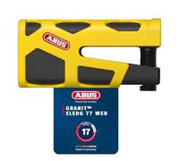 ABUS Bloque-disque Granit Sledg 77 Jaune – Cylindre XPlus, câble de rappel, Niveau 17