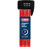 ABUS Antivol pliable Bordo Lite 6055C SH - avec support et code - serrure à combinaison extra-légère en acier spécial - niveau de sécurité 7 - 85 cm - rouge
