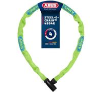 ABUS Antivol vélo unisexe, vert (Lime), 75 cm | Antivol vélo chaîne carrée 4 mm, acier spécial, gaine textile protège-peinture