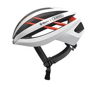 ABUS Aventor Quin casque vélo route - Casque de vélo intelligent avec détection d’accidents et système d'alarme SOS - pour hommes et femmes - Blanc, taille M
