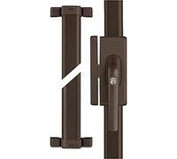 ABUS Barre de Fenêtre FOS650A - Serrure avec Alarme - Fenêtres Hautes et Portes de Balcon, Verrouillage Différent - Niveau de Sécurité 10 - 78050 - Marron