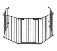 ABUS Grille de protection pour cheminée JC8700 Felix - Avec porte - Longueur totale : 375 cm - Hauteur : 74 cm - Noir