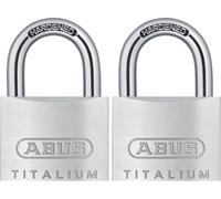 ABUS Cadenas 54TI/40 TITALIUM – Aluminium léger, anse acier trempé, double verrouillage – Lot de 2