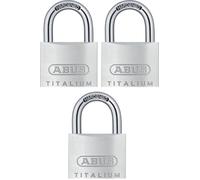 ABUS Cadenas 54TI/40 TITALIUM – Aluminium léger, anse acier trempé, double verrouillage – Lot de 3