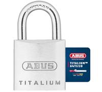 ABUS Cadenas Titalium 64TI/20 - corps aluminium - anse acier trempé - niveau de sécurité 3 - Argenté