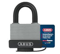 ABUS Cadenas 70AL/45 – aluminium, capuchon & gaine plastique, sécurité ABUS 5 – argenté