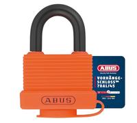 ABUS Cadenas 70AL/45 en aluminium massif - résistant aux intempéries - avec capuchon de protection et gaine plastique - Niveau de sécurité ABUS 5 - Orange
