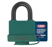 ABUS Cadenas 70AL/45 en aluminium massif - résistant aux intempéries - avec capuchon de protection et gaine plastique - de sécurité ABUS 5 - vert
