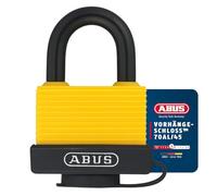 ABUS Cadenas 70AL/45 en aluminium massif - résistant aux intempéries - avec capuchon de protection et gaine plastique - niveau de sécurité ABUS 5 - jaune
