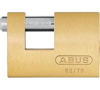 ABUS Cadenas 82/70 en laiton - Cadenas monobloc pour grilles à enroulement, distributeurs automatiques, conteneurs, etc. - Goupille de verrouillage en acier trempé - Niveau de sécurité 6