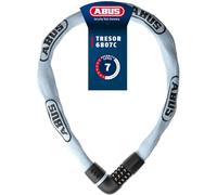 ABUS Cadenas à chaîne Tresor 6807C - Cadenas à combinaison, chaîne en acier de 7 mm d'épaisseur, code à 4 chiffres - Antivol pour vélo avec niveau de sécurité 7 - Longueur 110 cm, bleu