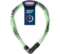 ABUS Cadenas à chaîne Tresor 6807C - Cadenas à combinaison, chaîne en acier de 7 mm d'épaisseur, code à 4 chiffres - antivol pour vélo avec niveau de sécurité 7 - longueur 110 cm, vert