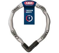 ABUS Cadenas à chaîne Tresor 6807C - Cadenas à combinaison, chaîne en acier de 7 mm d'épaisseur, code à 4 chiffres - Cadenas pour vélo avec niveau de sécurité 7 - Longueur 110 cm, réfléchissant