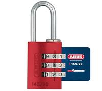 ABUS Cadenas à combinaison 145/20 rouge - Cadenas pour valises, casiers et bien plus encore. - Cadenas en aluminium - code numérique réglable individuellement - niveau de sécurité 3 ABUS