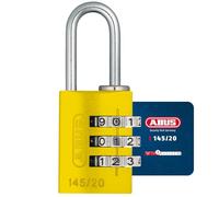 ABUS Cadenas à combinaison 145/20 jaune - Cadenas pour valises, casiers et bien d'autres choses encore. - Cadenas en aluminium - code numérique réglable individuellement - niveau de sécurité 3 ABUS