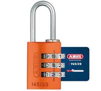 ABUS Cadenas à combinaison 145/20 Orange - Cadenas pour valises, casiers et bien d'autres choses encore. - Cadenas en aluminium - code numérique réglable individuellement - niveau de sécurité 3 ABUS
