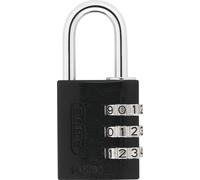 ABUS Cadenas à combinaison 145/30 noir - Cadenas pour valises, casiers et autres. - Cadenas en aluminium - code numérique réglable individuellement - niveau de sécurité 3 ABUS