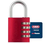 ABUS Cadenas à combinaison 145/40 – Aluminium, code réglable, sécurité ABUS 4 – Rouge