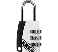ABUS Cadenas à combinaison 155/20, boîtier en zinc moulé sous pression, code réglable individuellement, pour valises et casiers - niveau de sécurité ABUS 3, blanc/noir