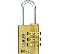 ABUS Cadenas à combinaison 165/20 - Cadenas en laiton - Lot de 2 - avec code à combinaison réglable individuellement - Cadenas pour valises / casiers - Niveau de sécurité ABUS 3