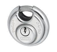 ABUS Cadenas Diskus 24IB/50 en acier inoxydable - avec protection circulaire de 360° - pour la sécurité en cas de fortes intempéries - 20317 - Niveau de sécurité ABUS 7 - Argent/Bleu