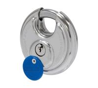 ABUS Cadenas Diskus 24IB/60 en acier inoxydable - avec protection circulaire de 360° - résistant aux intempéries - 05584 - Niveau de sécurité 7 - Argent/Bleu