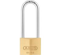 ABUS Cadenas en laiton 65/50HB80 à anse haute - Serrure de cave, de casier, etc. - corps de serrure en laiton - anse en acier trempé - niveau de sécurité ABUS 6