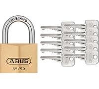 ABUS Cadenas en laiton 85/50 avec 10 clés vs. Anse en acier trempé, nano protect - Résistant aux intempéries