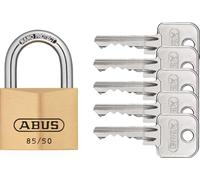 ABUS Cadenas en laiton 85/50 avec 5 clés vs. Anse en acier trempé, nano protect - Résistant aux intempéries
