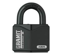 ABUS Cadenas Granit 37/55 SZP - Acier Trempé, Niveau de Sécurité 10 | Cylindre à disque anti-manipulation, double verrouillage, protection Black Granit anticorrosion, 62,5 x 84 mm, 415 g