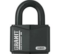 ABUS Cadenas Granit 37RK/70 Cadenas haut de gamme pour usage intensif - protection accrue de l'anse - niveau de sécurité 10 - avec 2 clés et carte de sécurité - noir - 43118, 70 mm